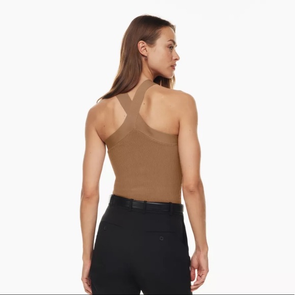 Aritzia Babaton Sculpt Knit Criss Cross Tank in White - Picture 6 of 6